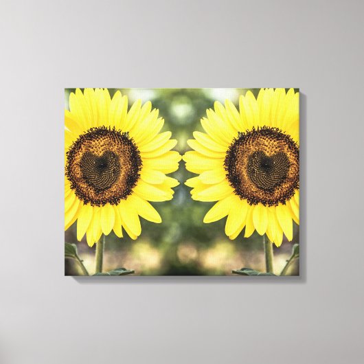 Zonnebloemharten uit liefde canvas afdruk (Voorkant)