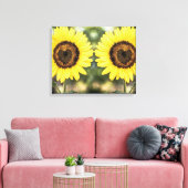 Zonnebloemharten uit liefde canvas afdruk (Insitu (Woonkamer))