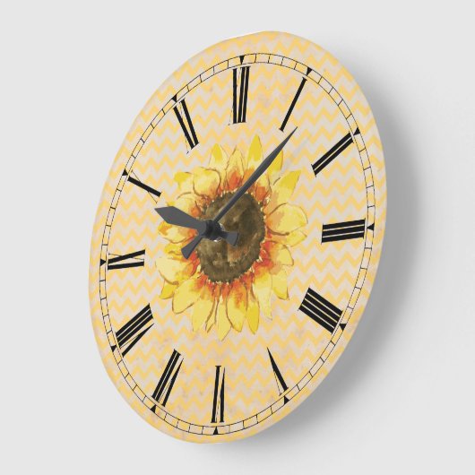Zonnebloemhechte Chevron Wall klok (Hoek)