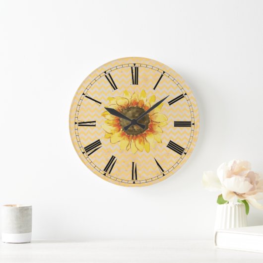 Zonnebloemhechte Chevron Wall klok (Huis)