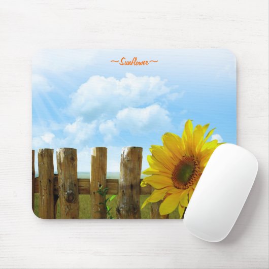 Zonnebloemhek Mousepad Muismat (Met muis)