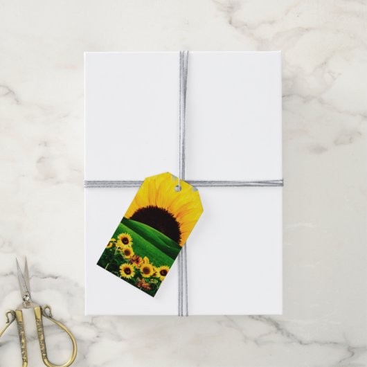 ZONNEBLOEMHEUVEL CADEAULABEL (Met Touw)