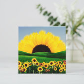 ZONNEBLOEMHEUVEL FEESTDAGENKAART (Staand voorkant)