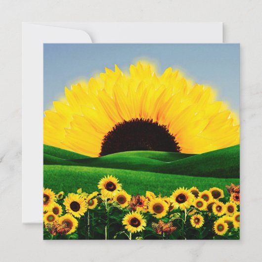 ZONNEBLOEMHEUVEL FEESTDAGENKAART (Voorkant)