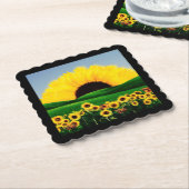 ZONNEBLOEMHEUVEL KARTONNEN ONDERZETTERS (Gebogen)