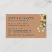 Zonnebloemhonden van Navy Brown Pet Sitter Visitekaartje (Achterkant)