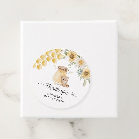 Zonnebloemhoning beer dank u label (In situ)