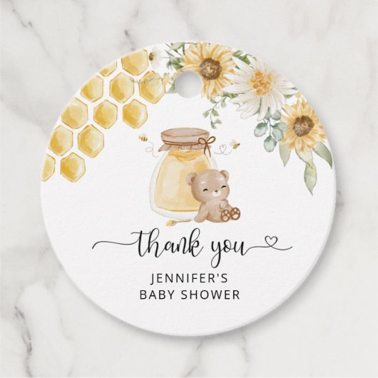 Zonnebloemhoning beer dank u label (Voorkant)