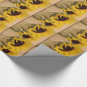 Zonnebloemhoofden, cadeaubonade. cadeaupapier (Hoek)