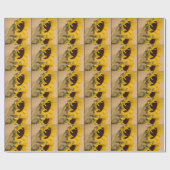 Zonnebloemhoofden, cadeaubonade. cadeaupapier (Vlak)