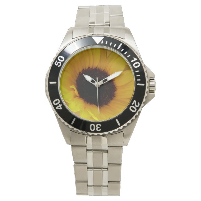 Zonnebloemhorloges Klassieke zonnebloem Wrist Watt Horloge (Voorkant)