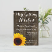 Zonnebloemhout dat gehitte weddenschappen krijgt kaart (Staand voorkant)