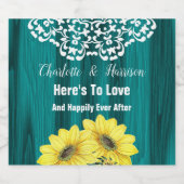 Zonnebloemhout Rustic Country Barn Likeurfles Etiket (Enkel label)