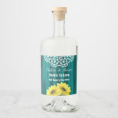 Zonnebloemhout Rustic Country Barn Likeurfles Etiket (Voorkant)