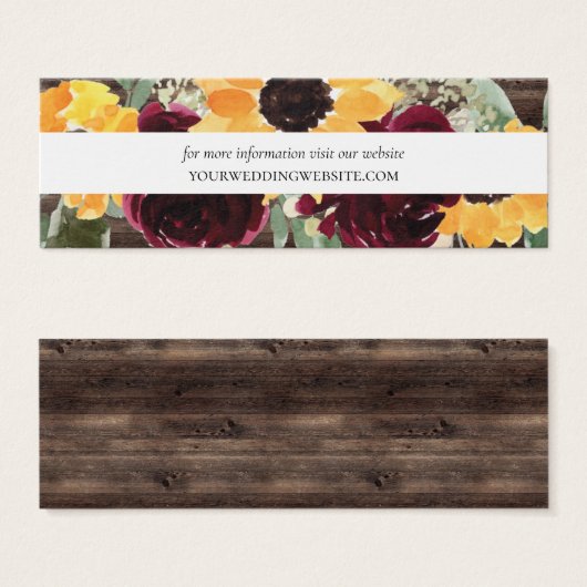 Zonnebloemhout Website Kaarten Mini Mini Visitekaartjes (Voorkant /achterkant)