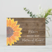 Zonnebloemhout... zal jij mijn matron zijn. kaart (Staand voorkant)