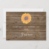 Zonnebloemhout... zal jij mijn matron zijn. kaart (Achterkant)