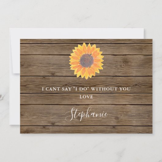 Zonnebloemhout... zal jij mijn matron zijn. kaart (Achterkant)