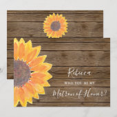 Zonnebloemhout... zal jij mijn matron zijn. kaart (Voorkant / Achterkant)