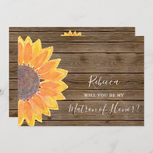 Zonnebloemhout... zal jij mijn matron zijn. kaart (Voorkant / Achterkant)