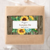 Zonnebloemhouten baketiketten etiket (Insitu)