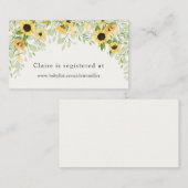 Zonnebloemige Baby shower — Registerkaart Informatiekaartje (Voorkant / Achterkant)