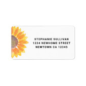 Zonnebloemige retournering etiket (Voorkant)