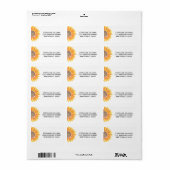 Zonnebloemige retournering etiket (Full Sheet)