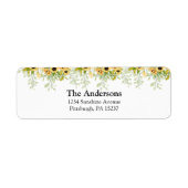 Zonnebloemige retournering etiket (Voorkant)