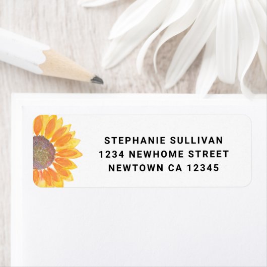 Zonnebloemige retournering etiket (Insitu)