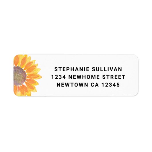 Zonnebloemige retournering etiket (Voorkant)