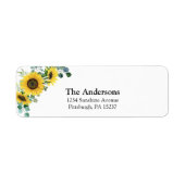 Zonnebloemige retournering etiket (Voorkant)