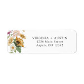 Zonnebloemige retournering etiket (Voorkant)