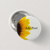 Zonnebloemige sjabloon, vetgedrukte tekst ronde button 3,2 cm (Voorkant /achterkant)