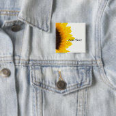 Zonnebloemige sjabloon, vetgedrukte tekst vierkante button 5,1 cm (In situ)