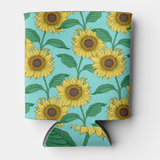 Zonnebloemillustratie Mode Herhalingspatroon Blikjeskoeler