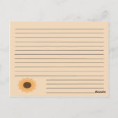 Zonnebloemkaart Briefkaart (Achterkant)