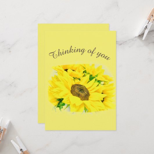 Zonnebloemkaart Kaart (Voorkant / Achterkant in situ)