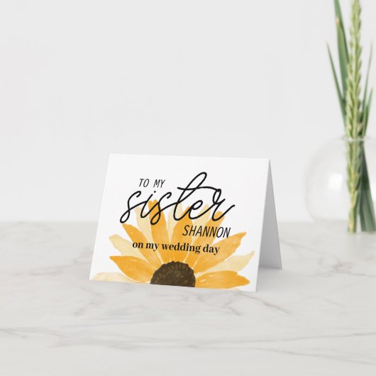 Zonnebloemkaart voor mijn zus bedankkaart (Voorkant)