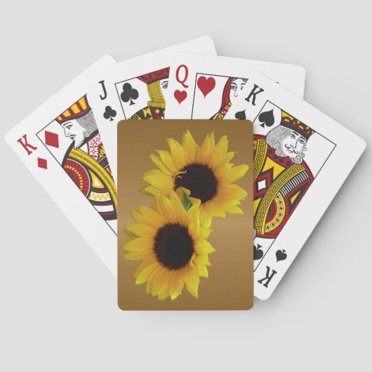 Zonnebloemkaarten Aangepaste zomerdekaartjes Pokerkaarten (Achterkant)