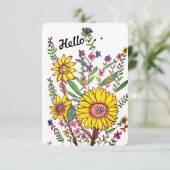 Zonnebloemkaartje Bedankkaart (Staand voorkant)