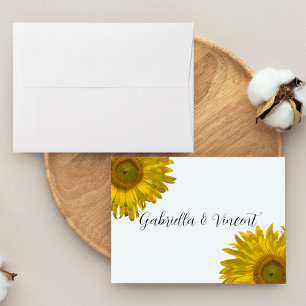 Zonnebloemkaartjes voor gebrande bakkerij notitiekaartje