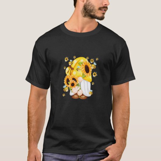 Zonnebloemkabouter Met Bij Hippie Premium T-shirt (Voorkant)