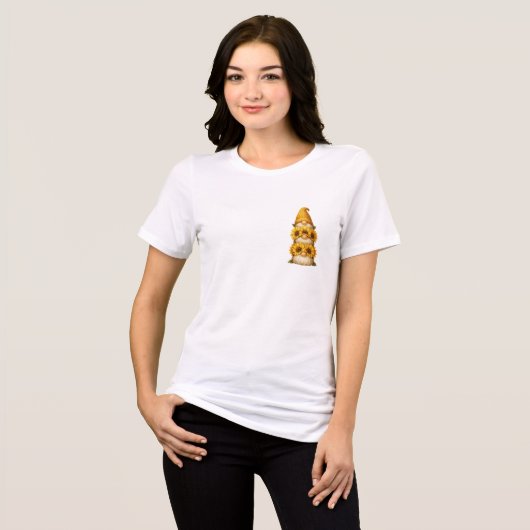 Zonnebloemkabouter Verborgen Glimlaches Onder het Tri-Blend Shirt (Voorkant volledig)