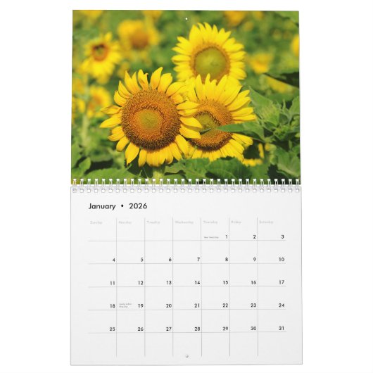 Zonnebloemkalender Kalender (Jan 2026)