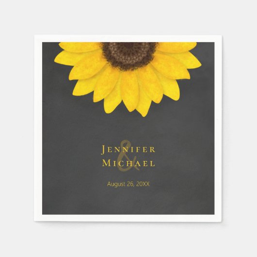 zonnebloemkarton rustige florale bruinservetten servet (Voorkant)