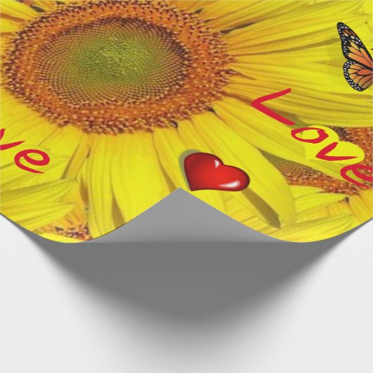 Zonnebloemkarton Veldmatte omslagpapier Cadeaupapier (Hoek)