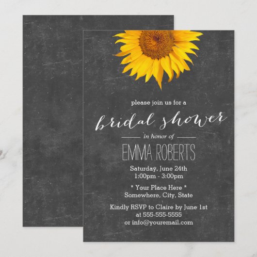 Zonnebloemkarton Vrijgezellenfeest Kaart (Voorkant / Achterkant)