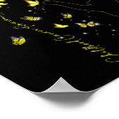 Zonnebloemkat Gold Ribbon Childhood Cancer Awarene Poster (Hoek)