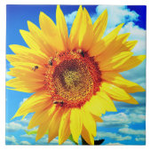 Zonnebloemkeramische tegel tegeltje (Voorkant)